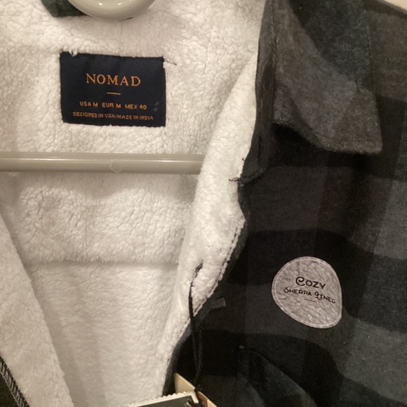 Nomad Sherpa Lined Flannel Gray Black Checkered Men Medium New With Tags MSRP 70 - Picture 5 of 11